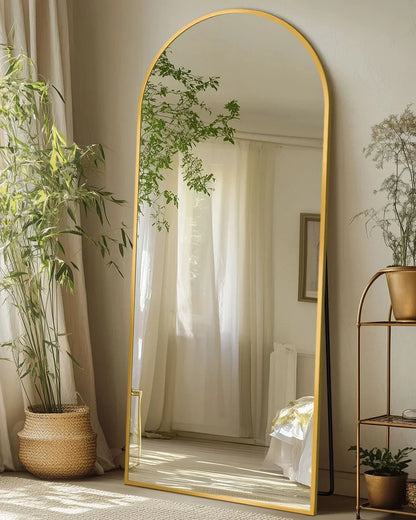 Luxury Arched Full-Length Mirror with Gold Frame – Premium Home Décor
