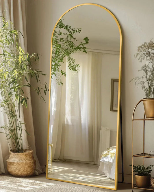 Luxury Arched Full-Length Mirror with Gold Frame – Premium Home Décor