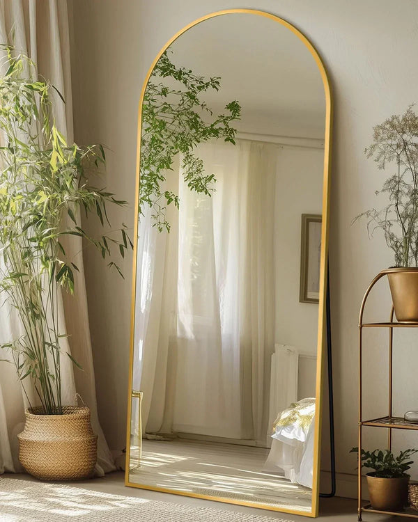 Luxury Arched Full-Length Mirror with Gold Frame – Premium Home Décor
