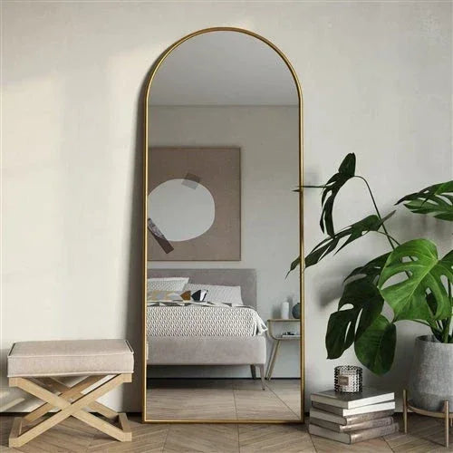 Luxury Arched Full-Length Mirror with Gold Frame – Premium Home Décor