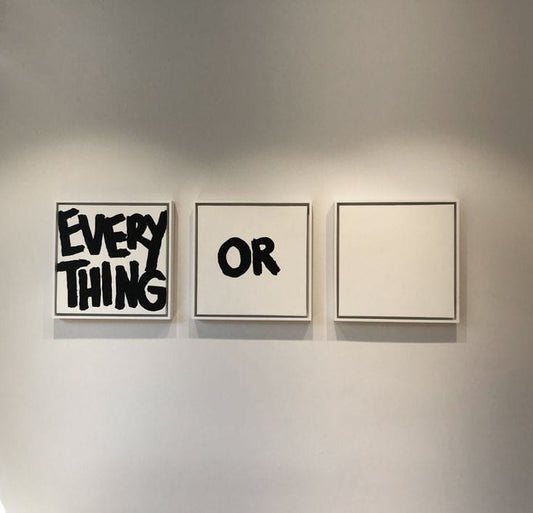 Everything Or Nothing 3-Panel Minimalist Canvas | Modern Abstract Art