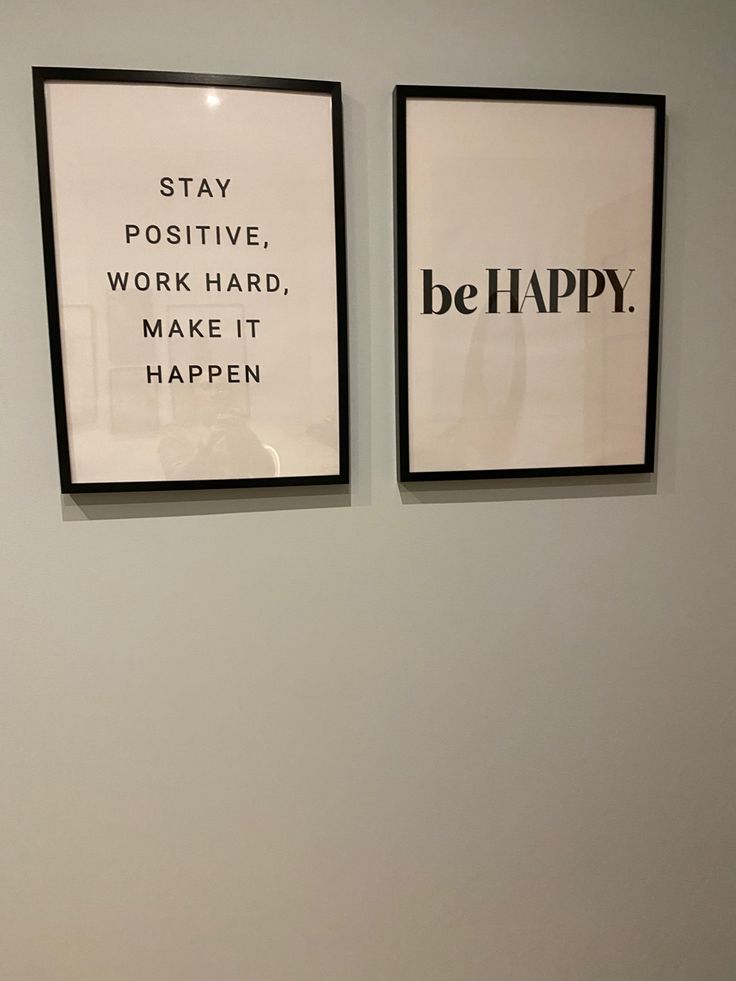 Stay Positive & Be Happy Motivational Wall Art