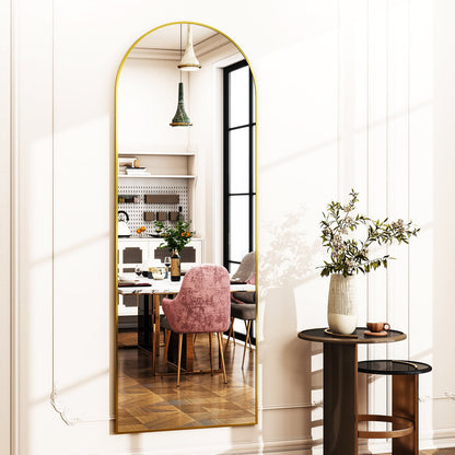 Luxury Arched Full-Length Mirror with Gold Frame – Premium Home Décor