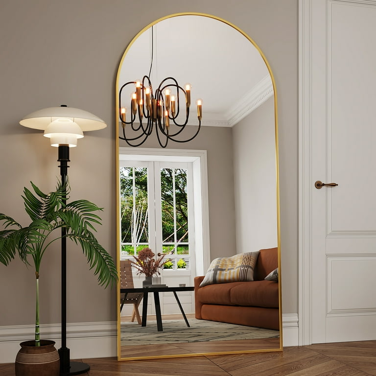 Luxury Arched Full-Length Mirror with Gold Frame – Premium Home Décor