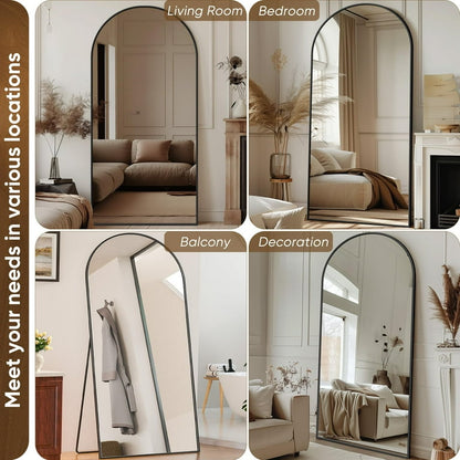 Premium Arched Full-Length LED Standing Mirror with Light – Modern Floor Mirror for Bedroom & Dressing Room & Living Room
