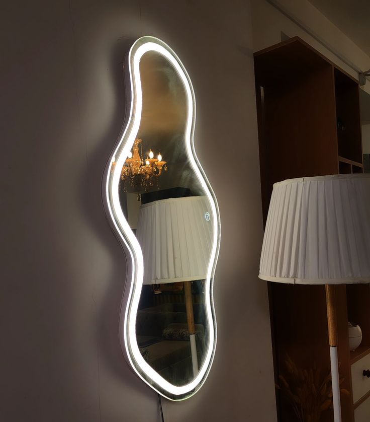 Modern Rectangle Full-Length LED Standing Mirror – Rounded Edge Design