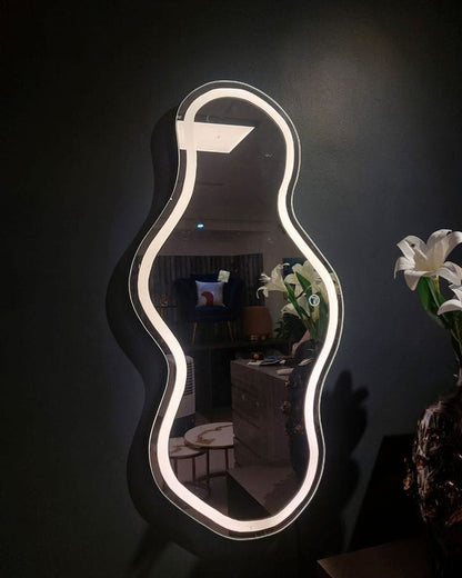 Modern Rectangle Full-Length LED Standing Mirror – Rounded Edge Design