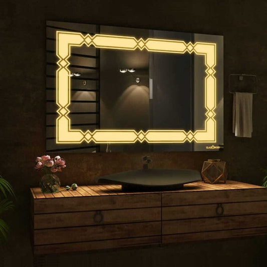 Smart LED Bathroom Mirror – Rectangle Wall-Mounted Vanity Mirror with Front & Backlit Lighting, Dimmable Touch Control, Anti-Fog (Optional), and Multi-Light Modes for Makeup, Shaving & Home Decor